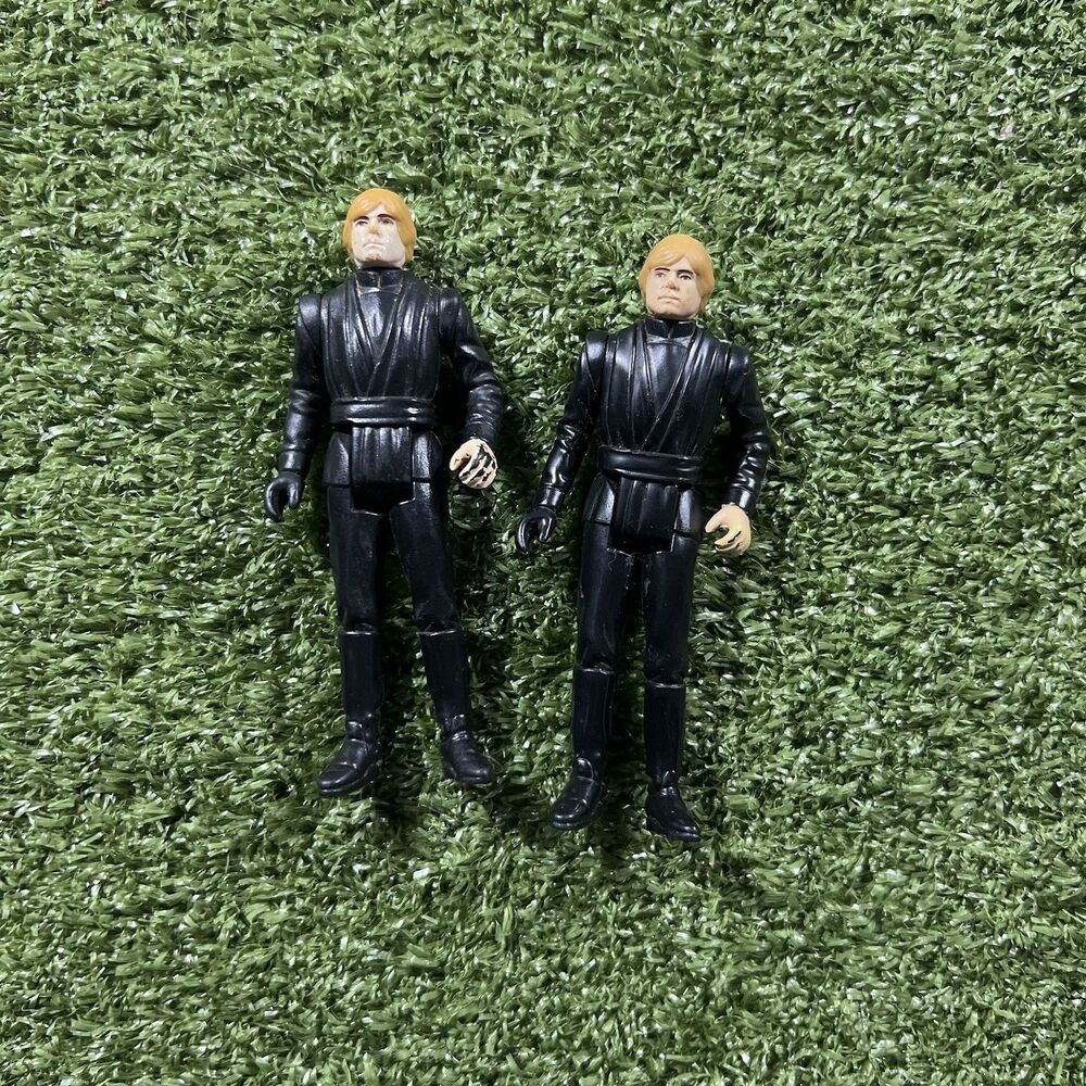 Lot Of 2 Vintage Star Wars Luke Skywalker Jedi Knight 3.75" Figure 1983 Kenner